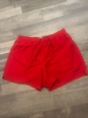 Speedo Bright Red Swim Trunks with Drawstring